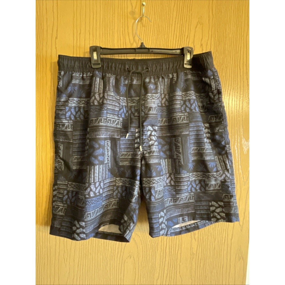 Kirkland Signature Men's Swim‎ Short (Navy Patchwork Size XL) Swim Trunks